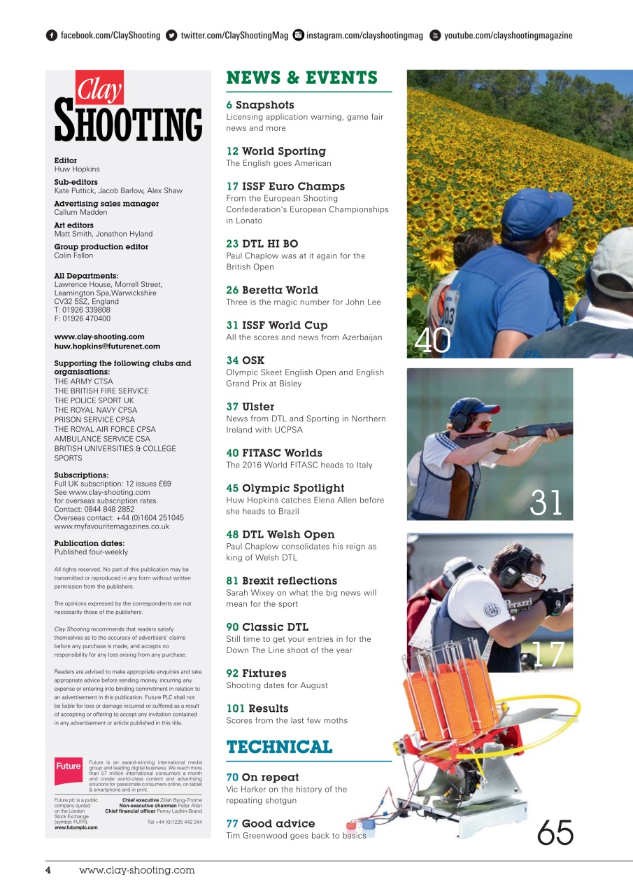 Clay Shooting Preview Pages