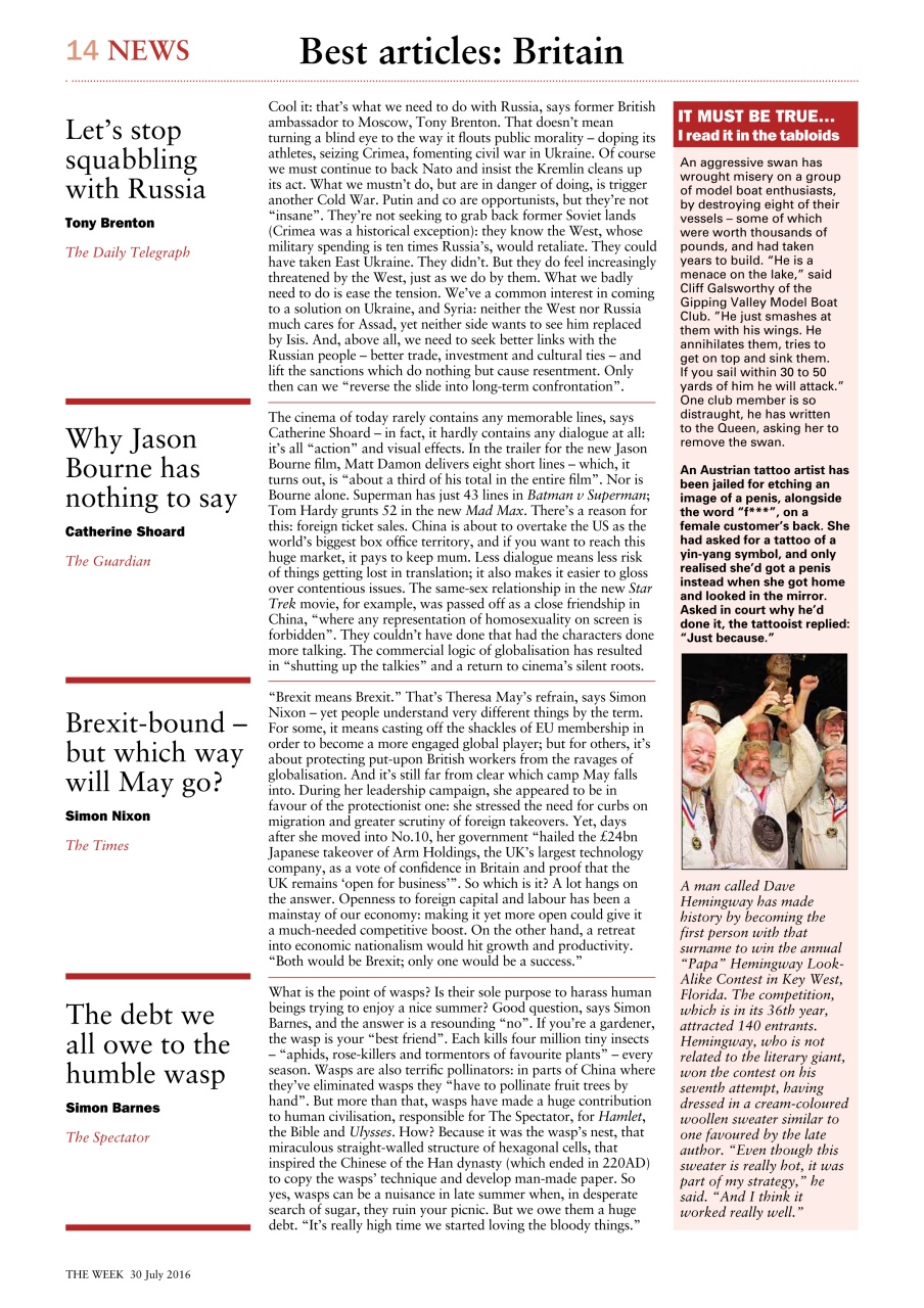 The Week Preview Pages