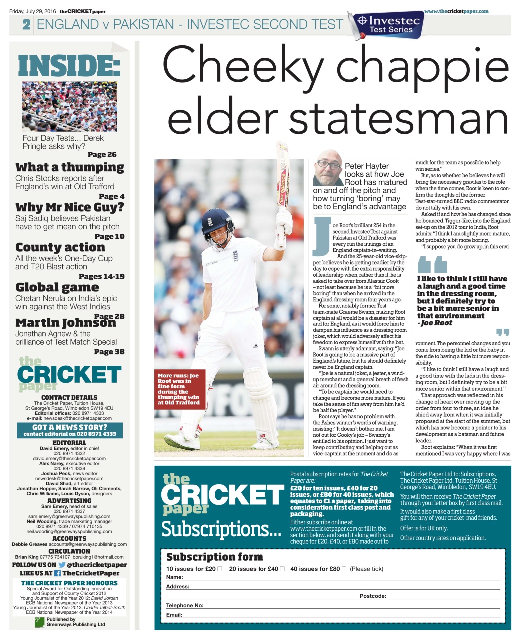 The Cricket Paper Preview Pages