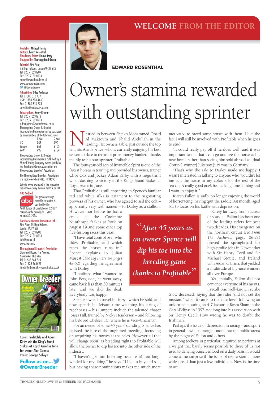 The Owner Breeder Preview Pages