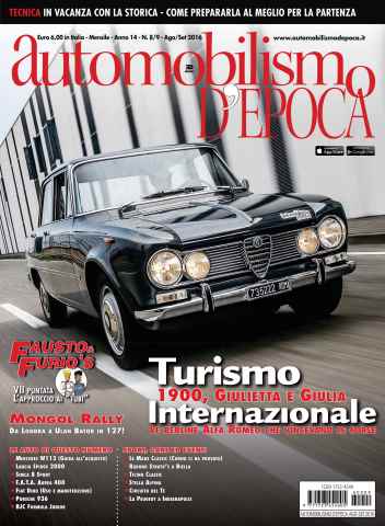 Automobilismo d'Epoca 8-9 2016 issue Automobilismo d'Epoca 8-9 2016