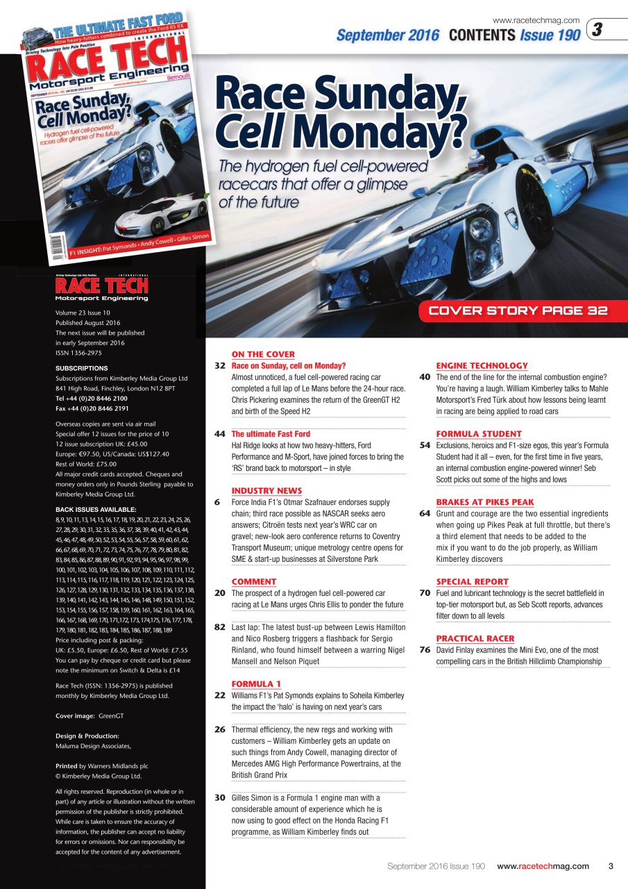 Race Tech Preview Pages