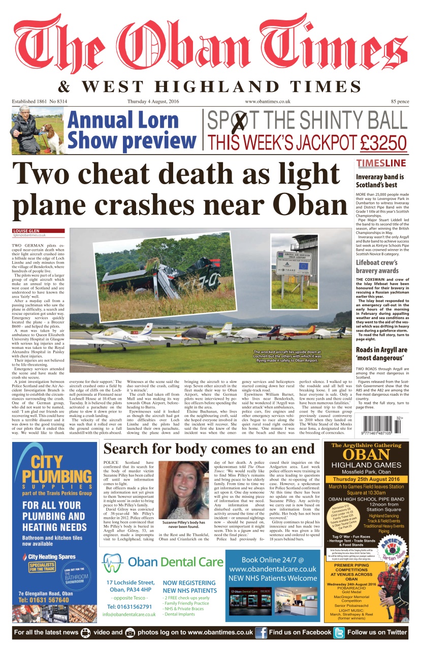 The Oban Times & Lochaber Times Preview Pages