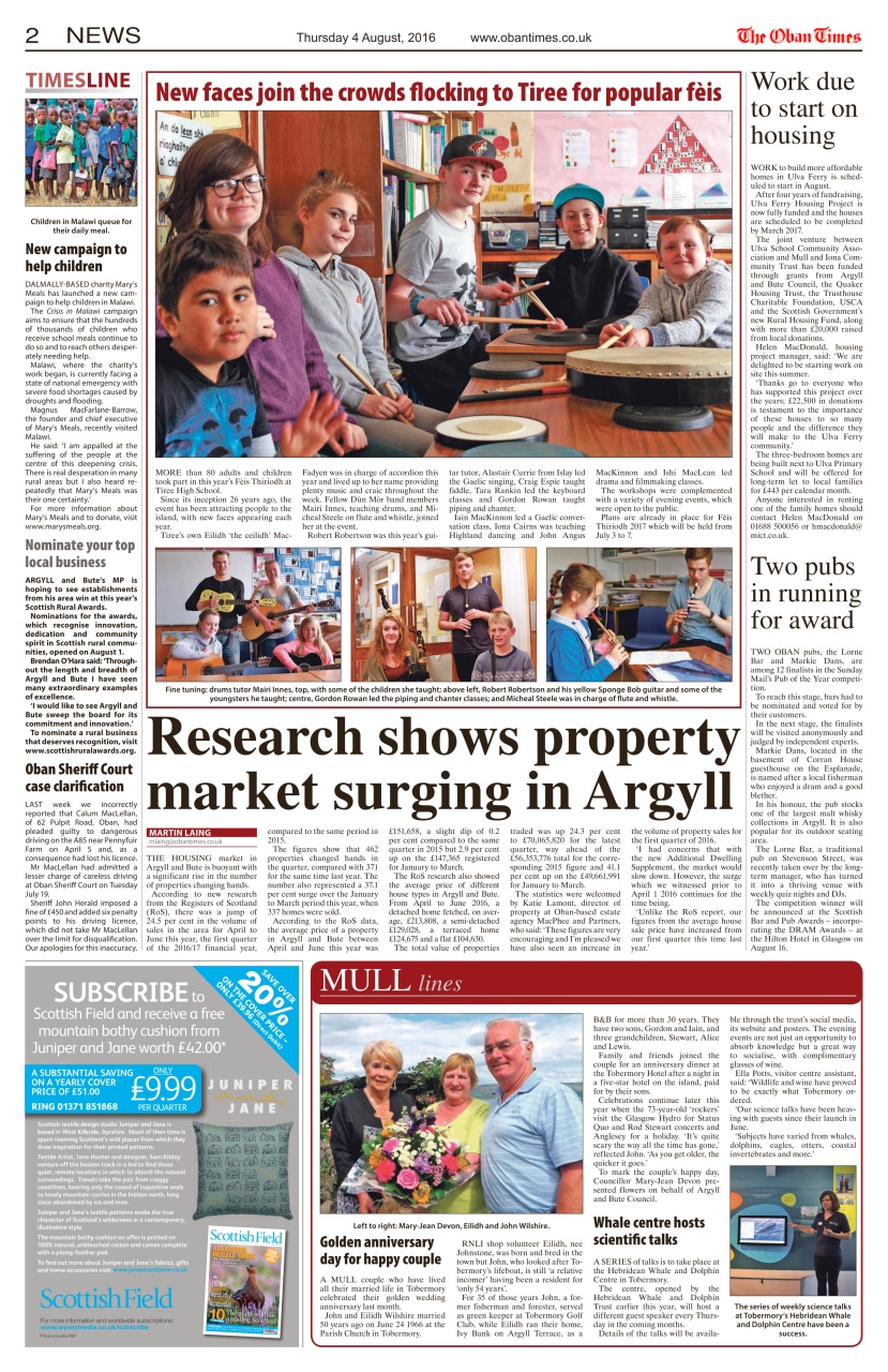 The Oban Times & Lochaber Times Preview Pages
