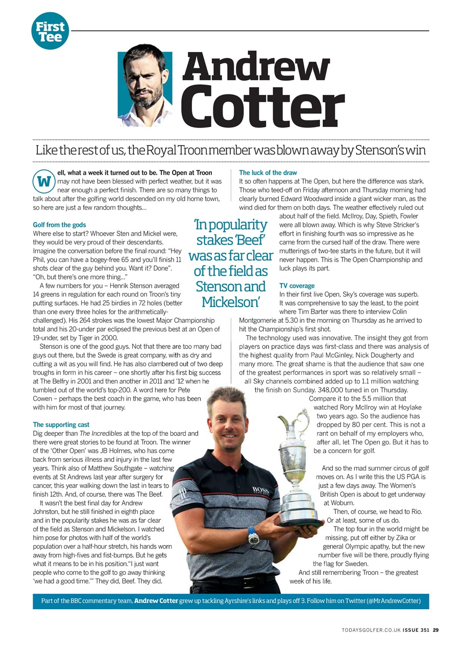 Today's Golfer Preview Pages