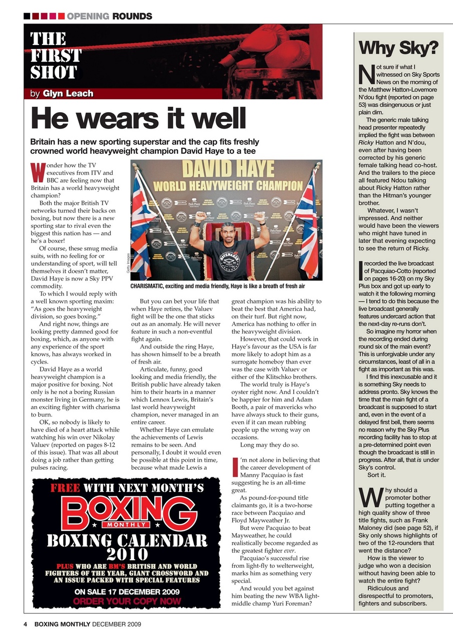 Boxing Monthly Preview Pages