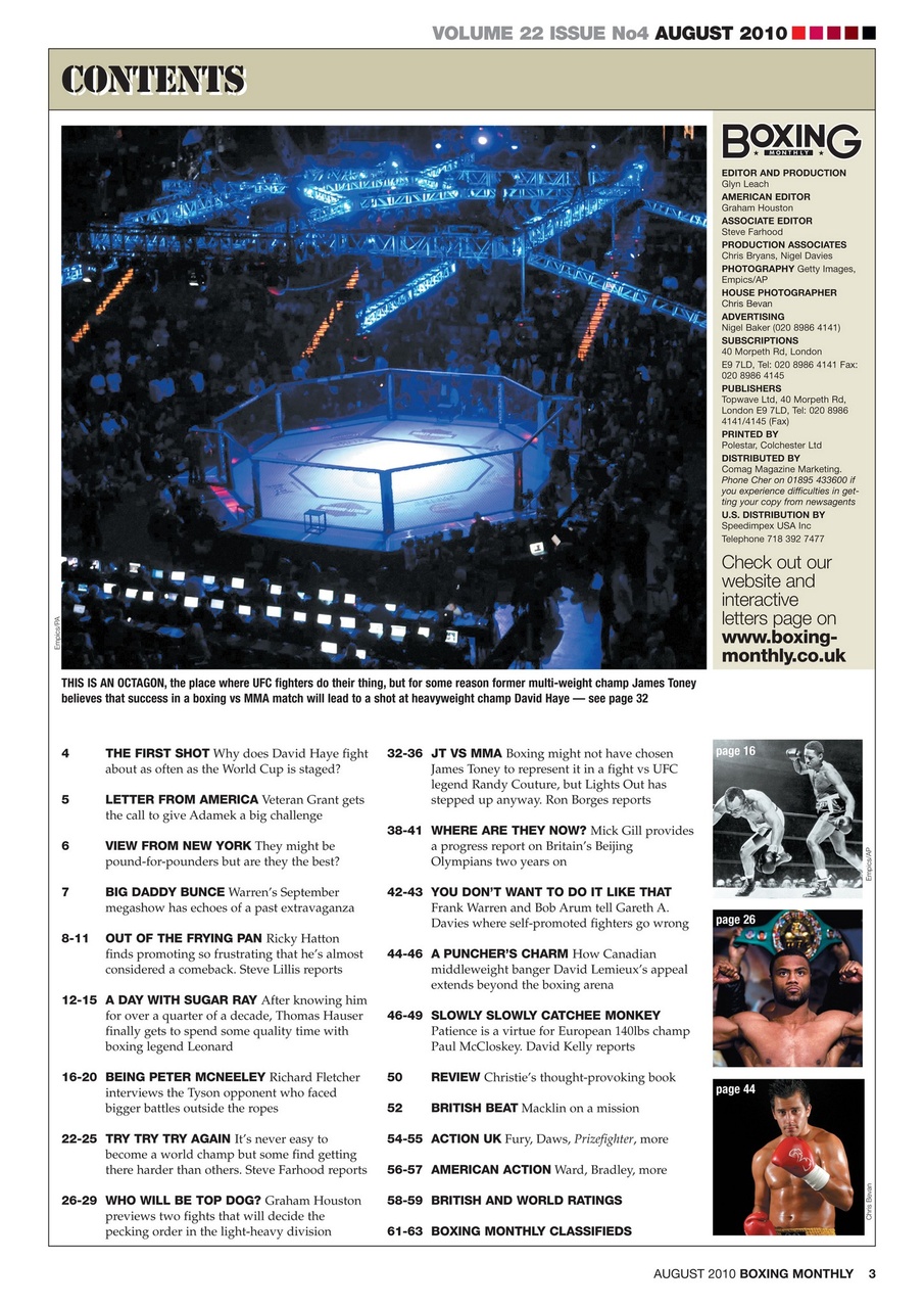 Boxing Monthly Preview Pages