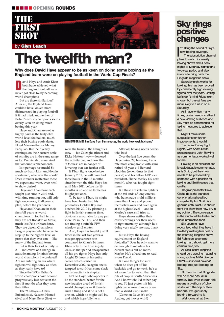 Boxing Monthly Preview Pages