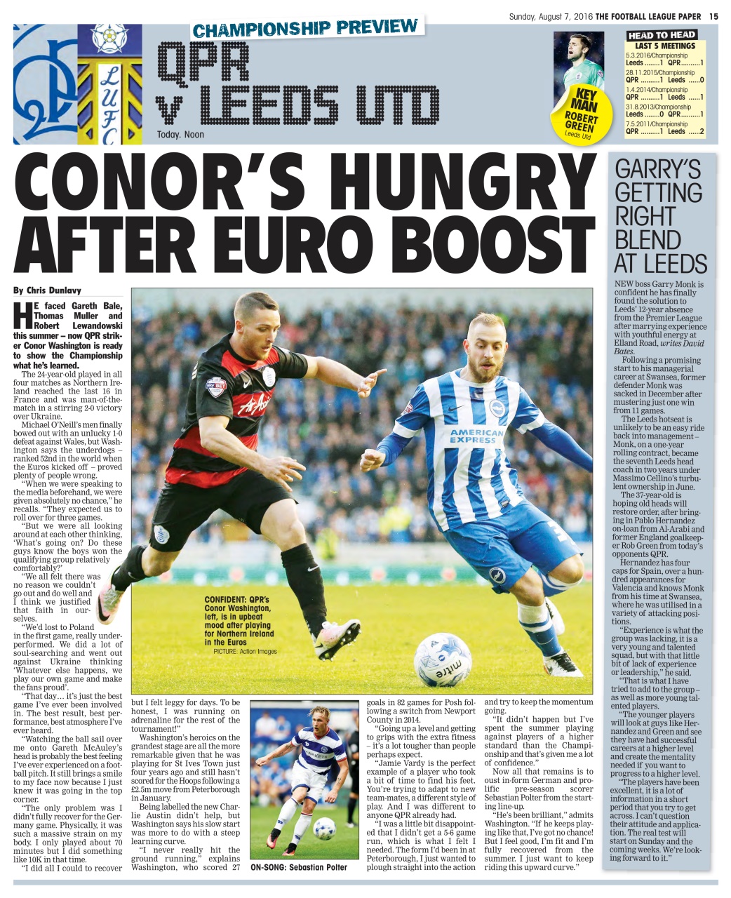 The Football League Paper Preview Pages