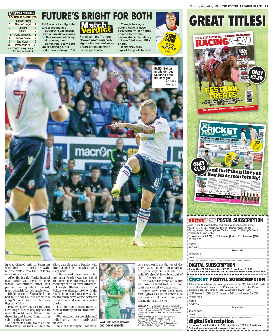 The Football League Paper Preview Pages