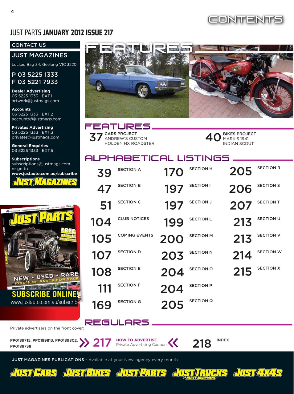 JUST PARTS Preview Pages