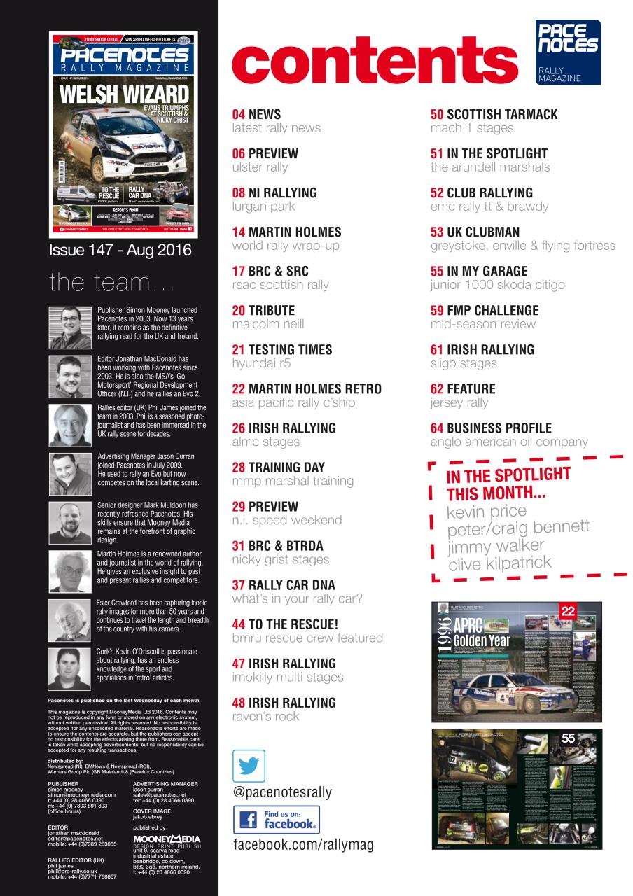 Pacenotes Rally magazine Preview Pages