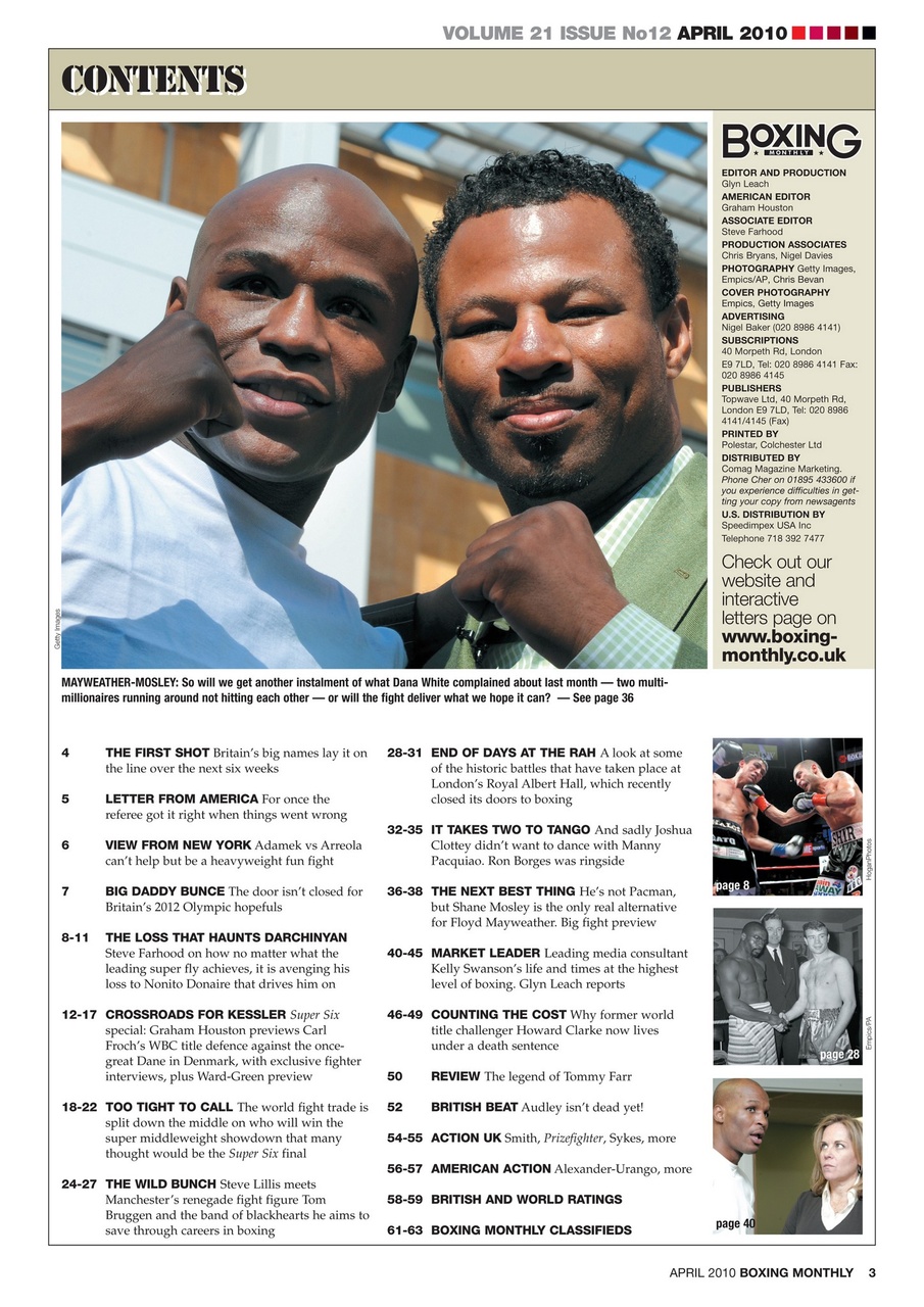 Boxing Monthly Preview Pages