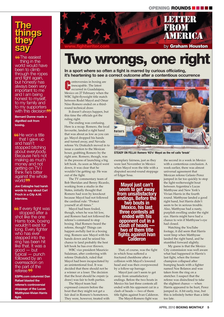 Boxing Monthly Preview Pages