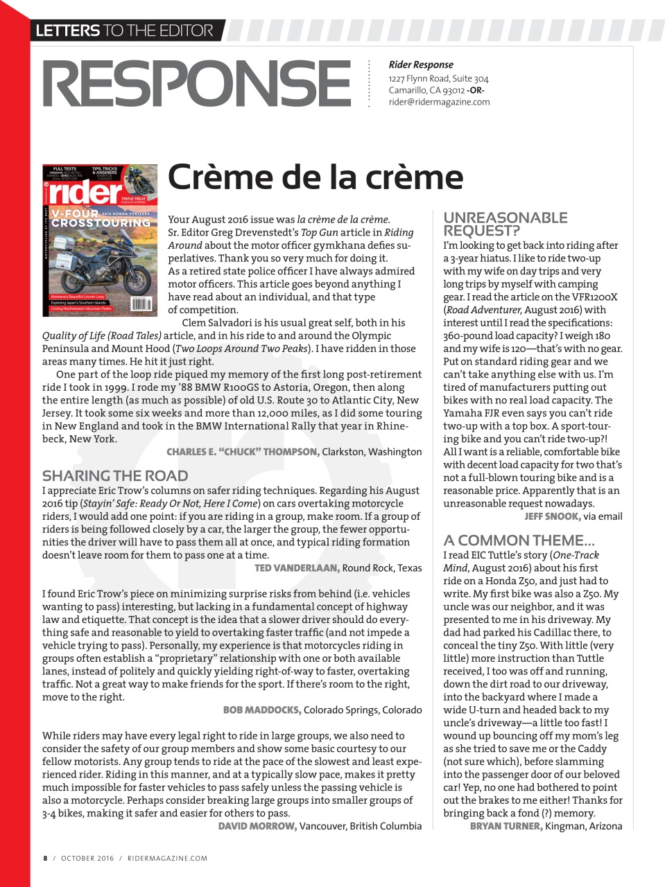 Rider Magazine Preview Pages