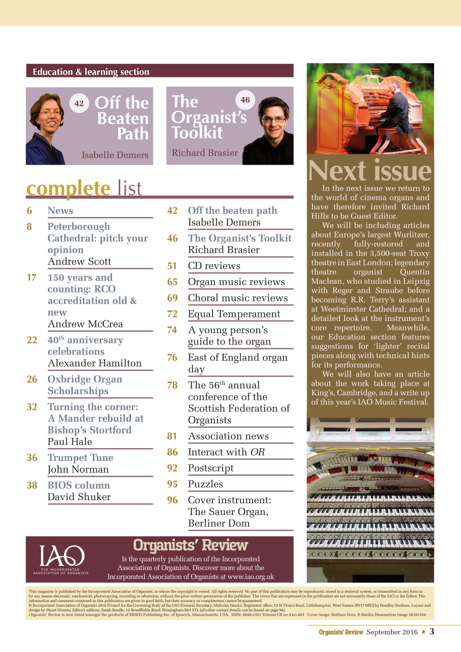 Organists' Review Preview Pages