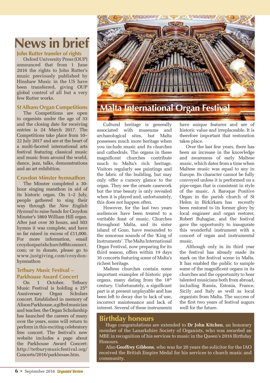Organists' Review Preview Pages