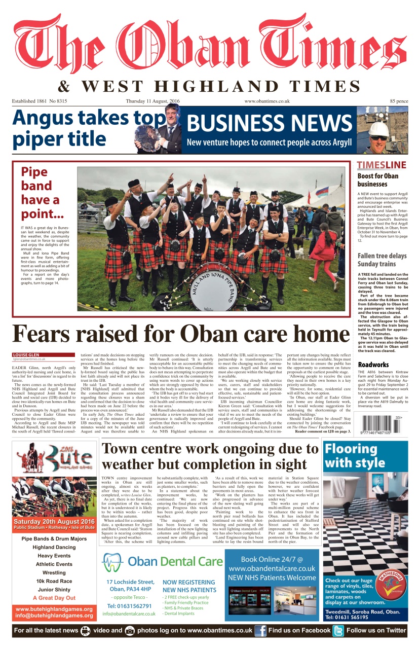 The Oban Times & Lochaber Times Preview Pages