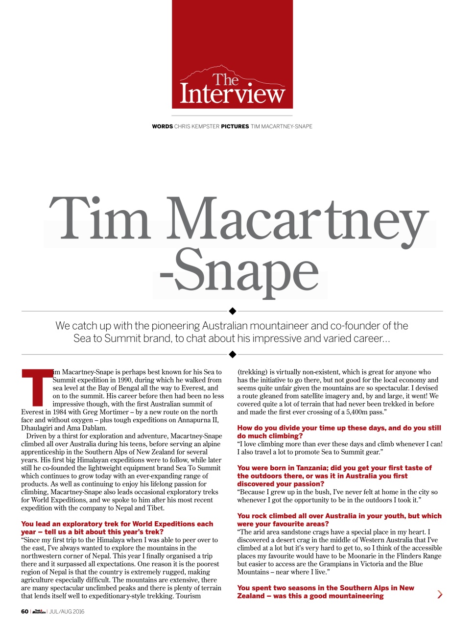 Trek & Mountain Magazine Preview Pages