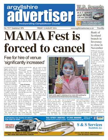 Argyllshire Advertiser issue 12th August 2016
