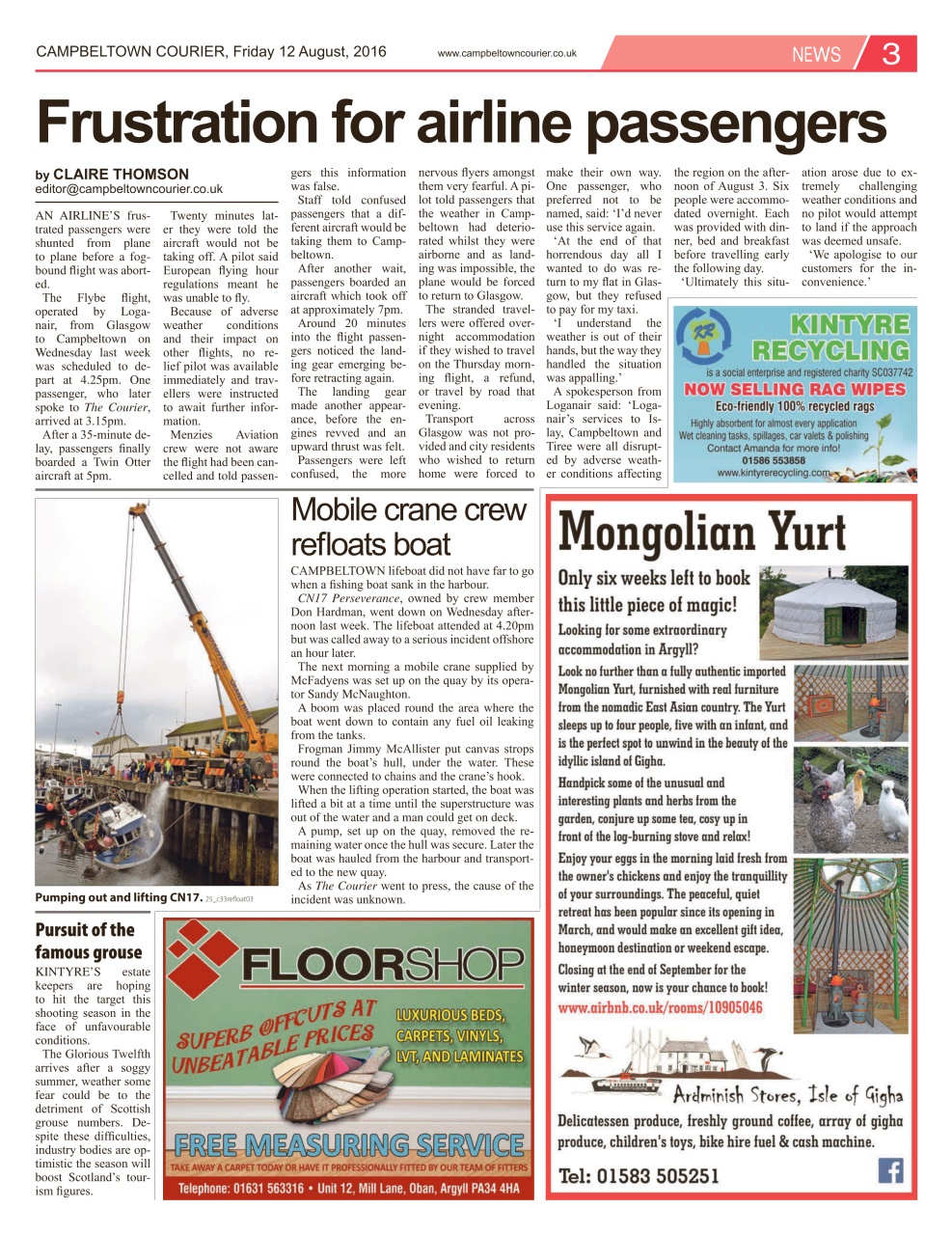 Campbeltown Courier Preview Pages