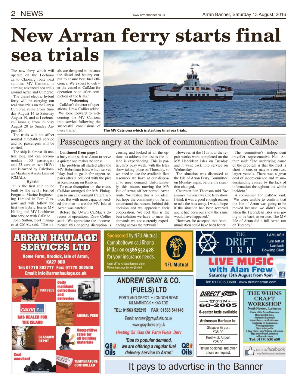 Arran Banner Preview Pages