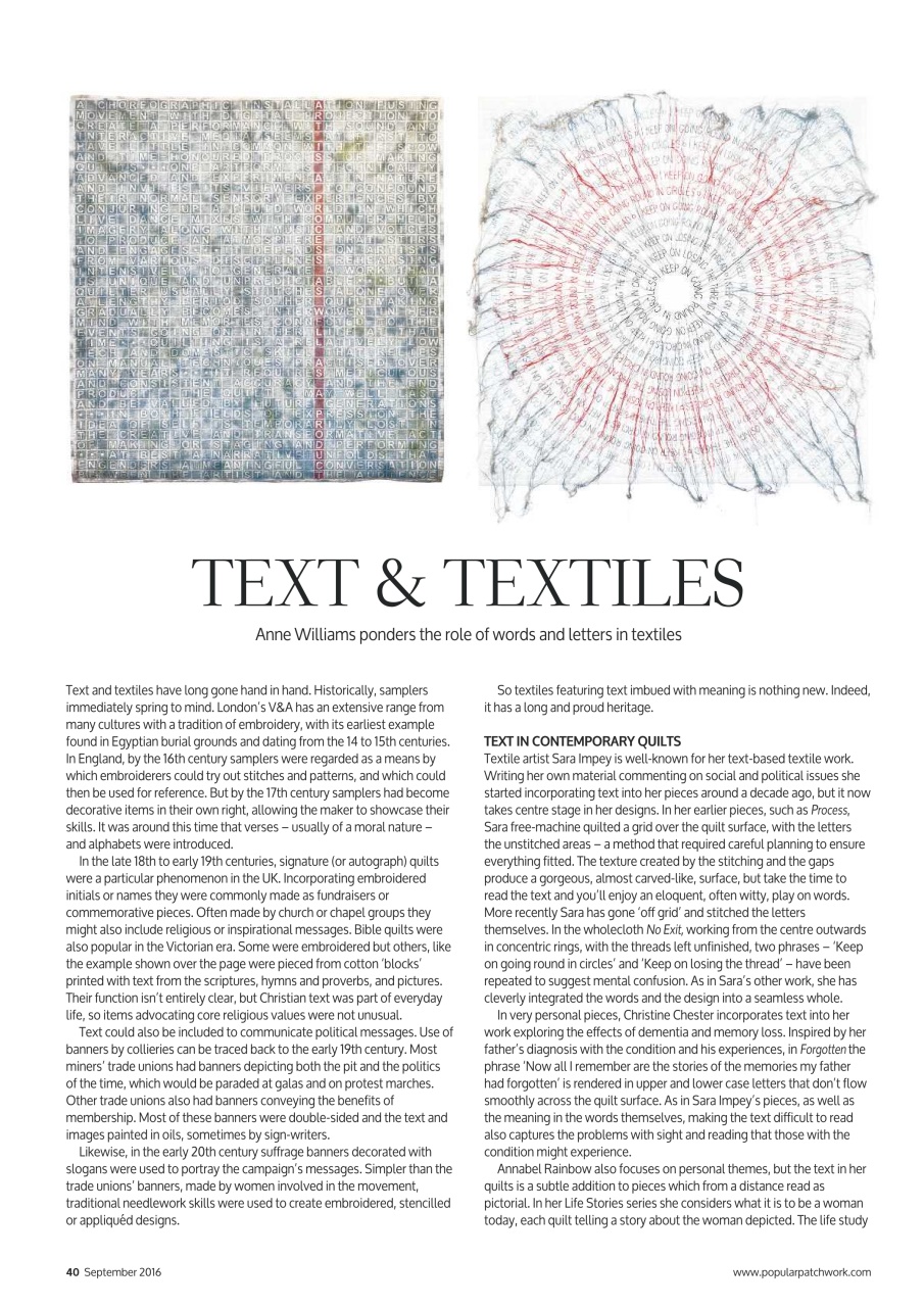 Popular Patchwork Magazine Preview Pages