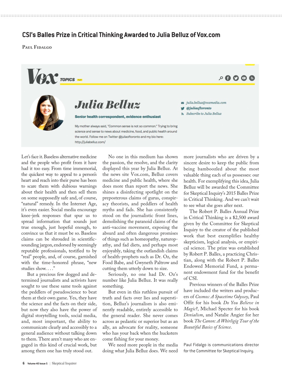 Skeptical Inquirer Preview Pages