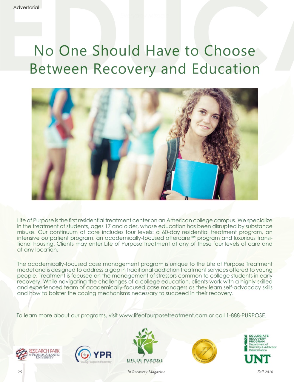 In Recovery Preview Pages