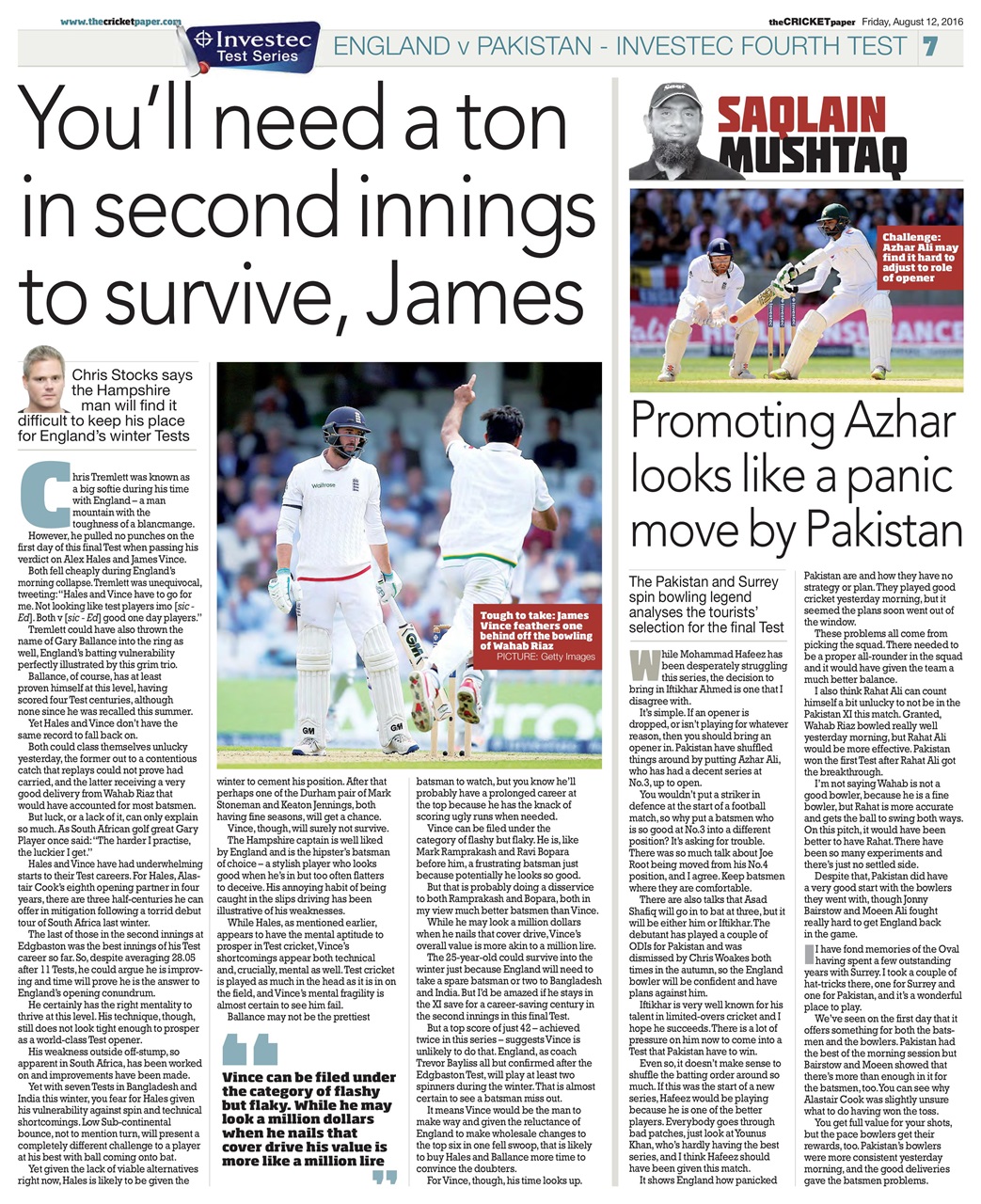 The Cricket Paper Preview Pages