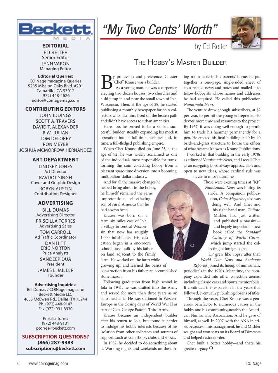 COINage Magazine Preview Pages