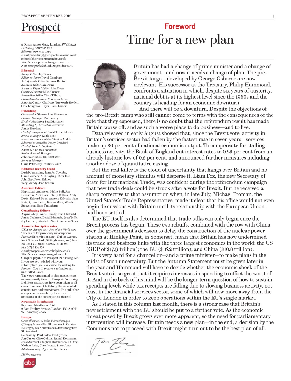 Prospect Magazine Preview Pages