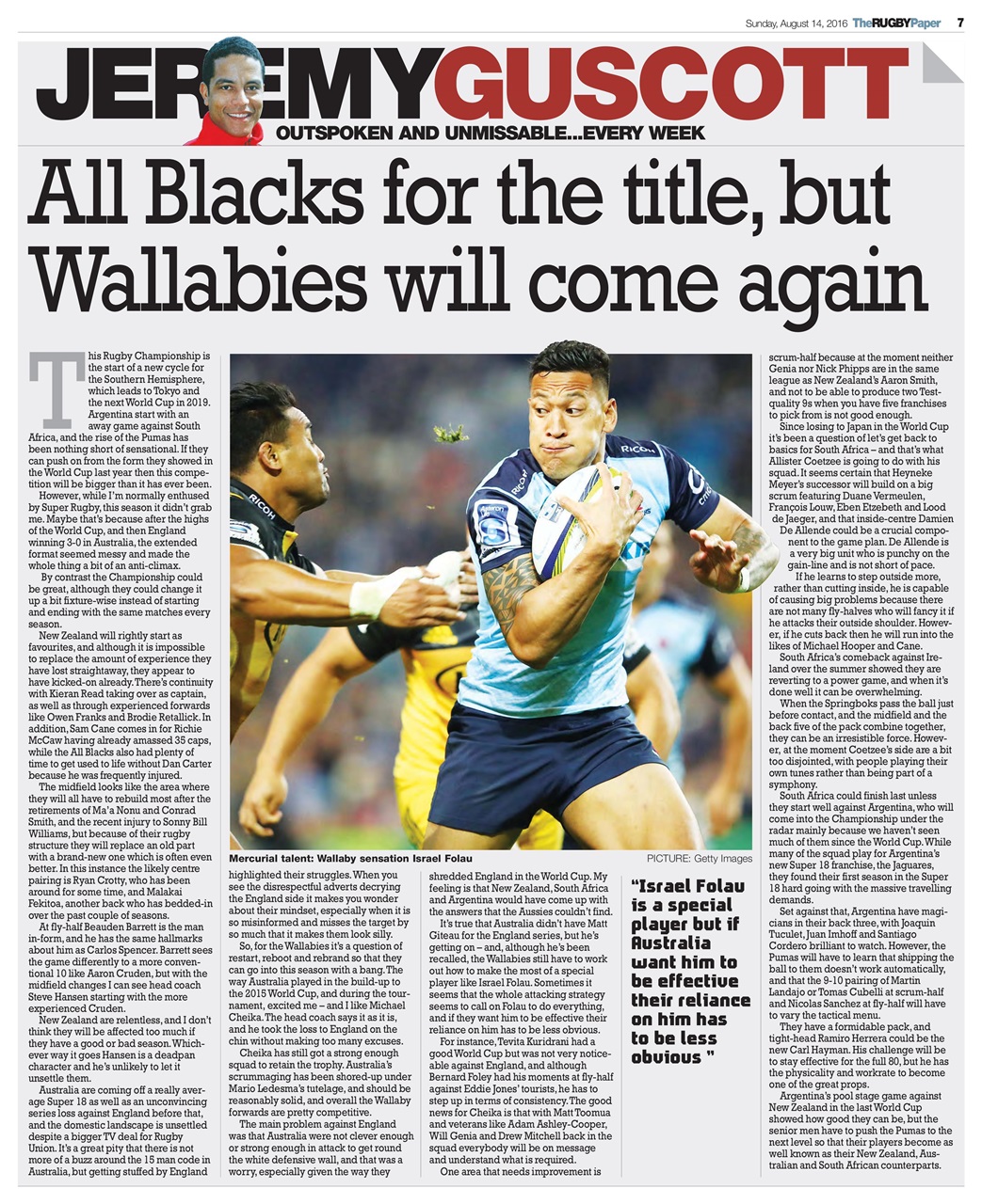 The Rugby Paper Preview Pages