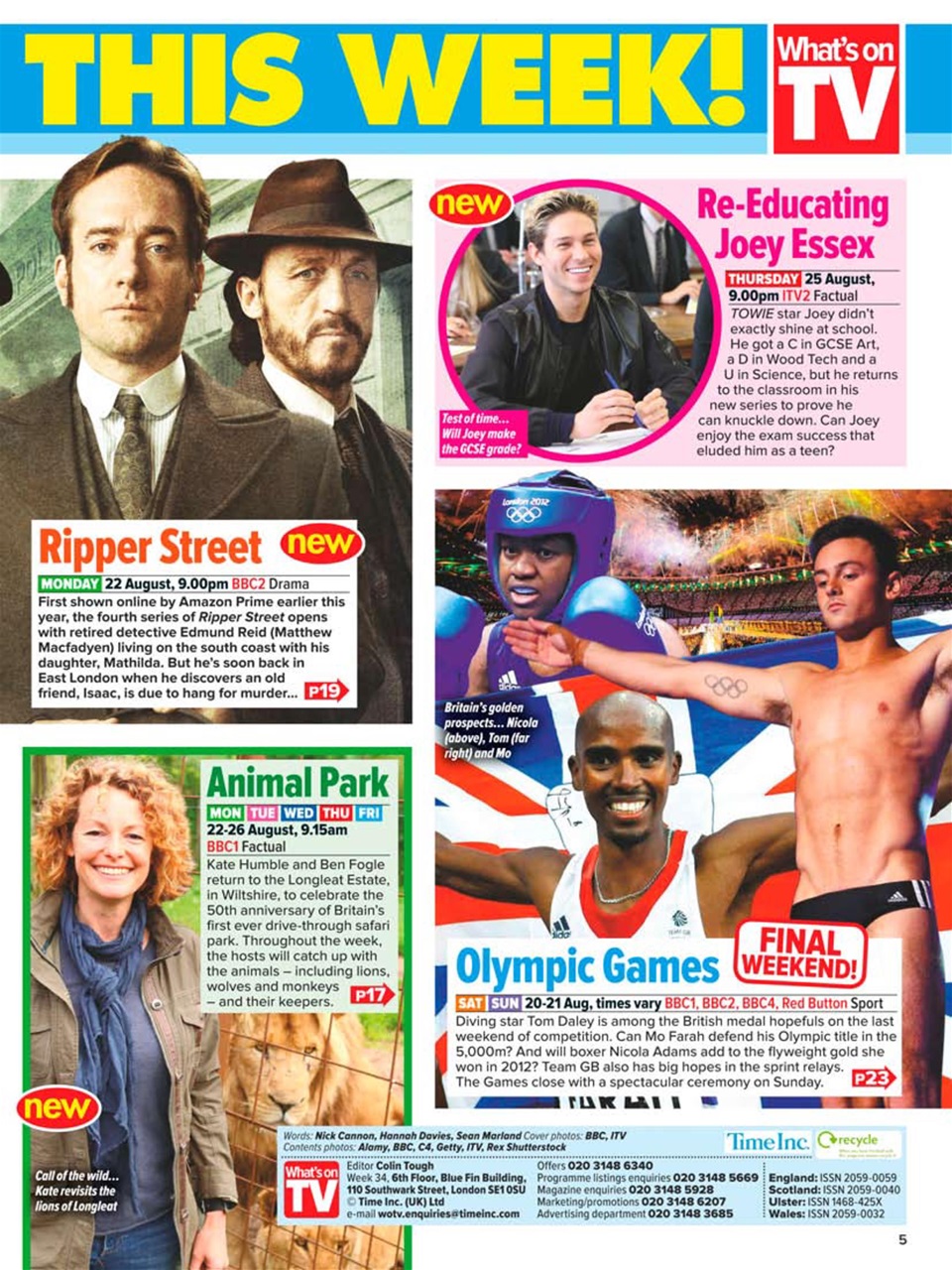 What's on TV Preview Pages