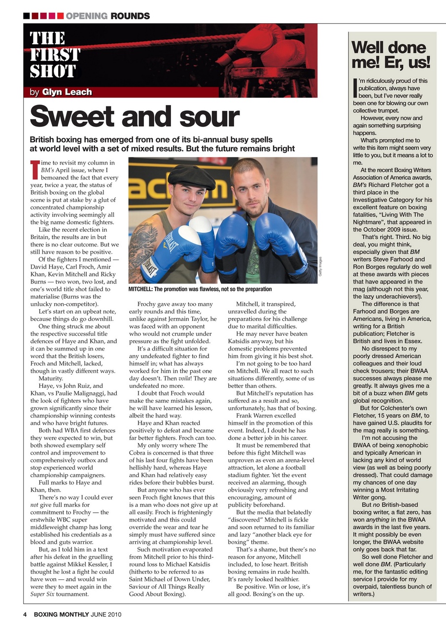 Boxing Monthly Preview Pages