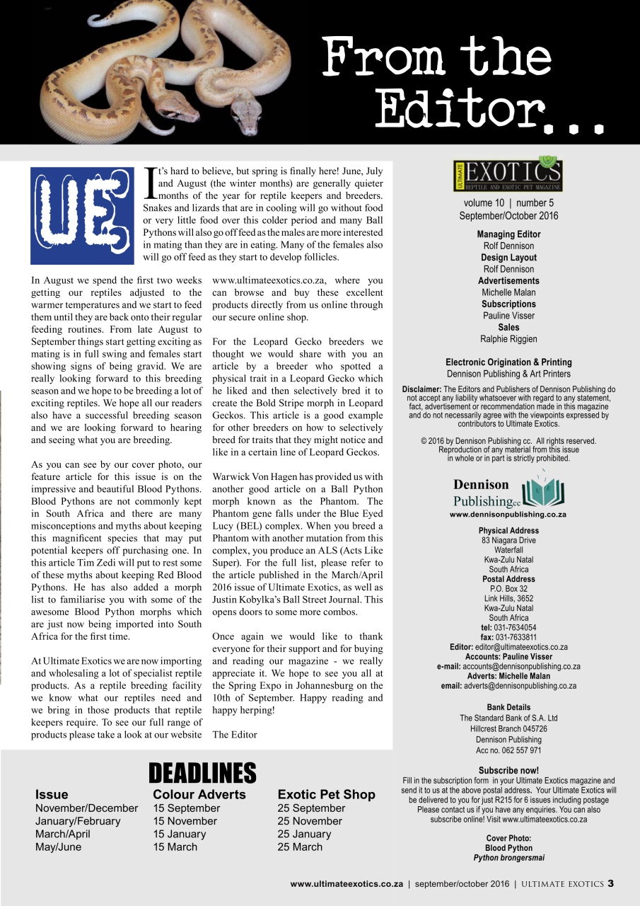 Ultimate Exotics Preview Pages