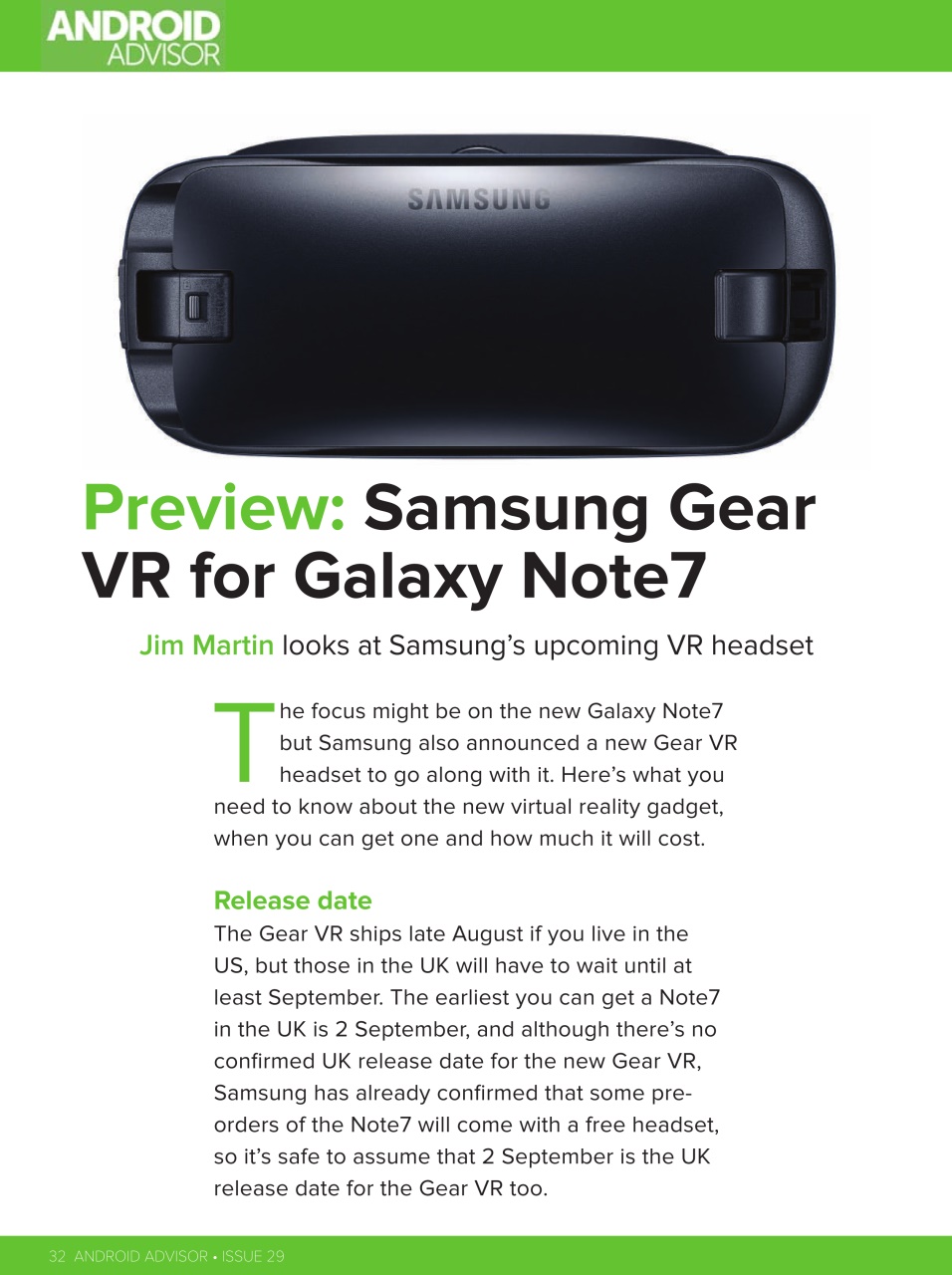 Android Advisor Preview Pages