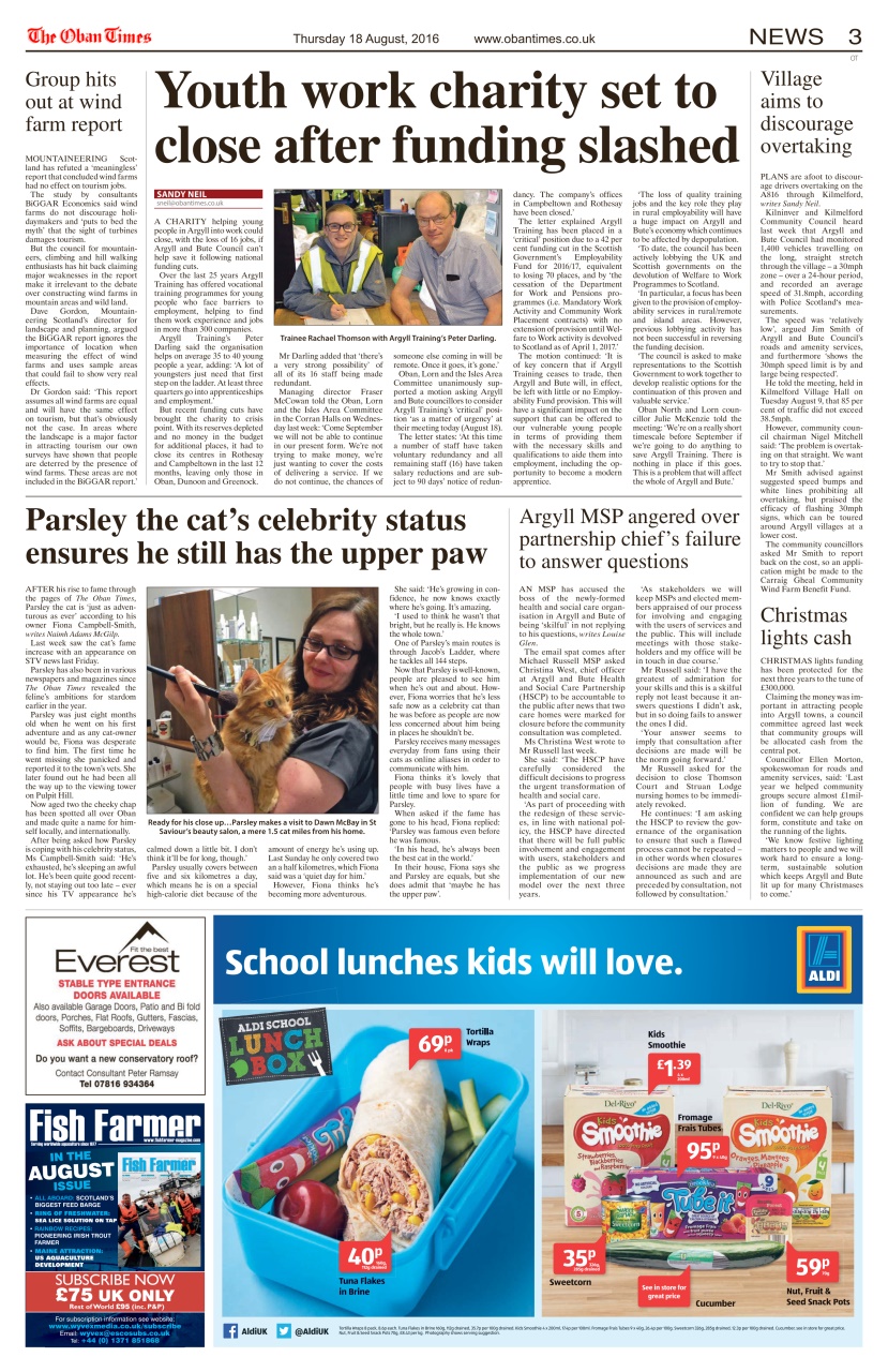 The Oban Times & Lochaber Times Preview Pages