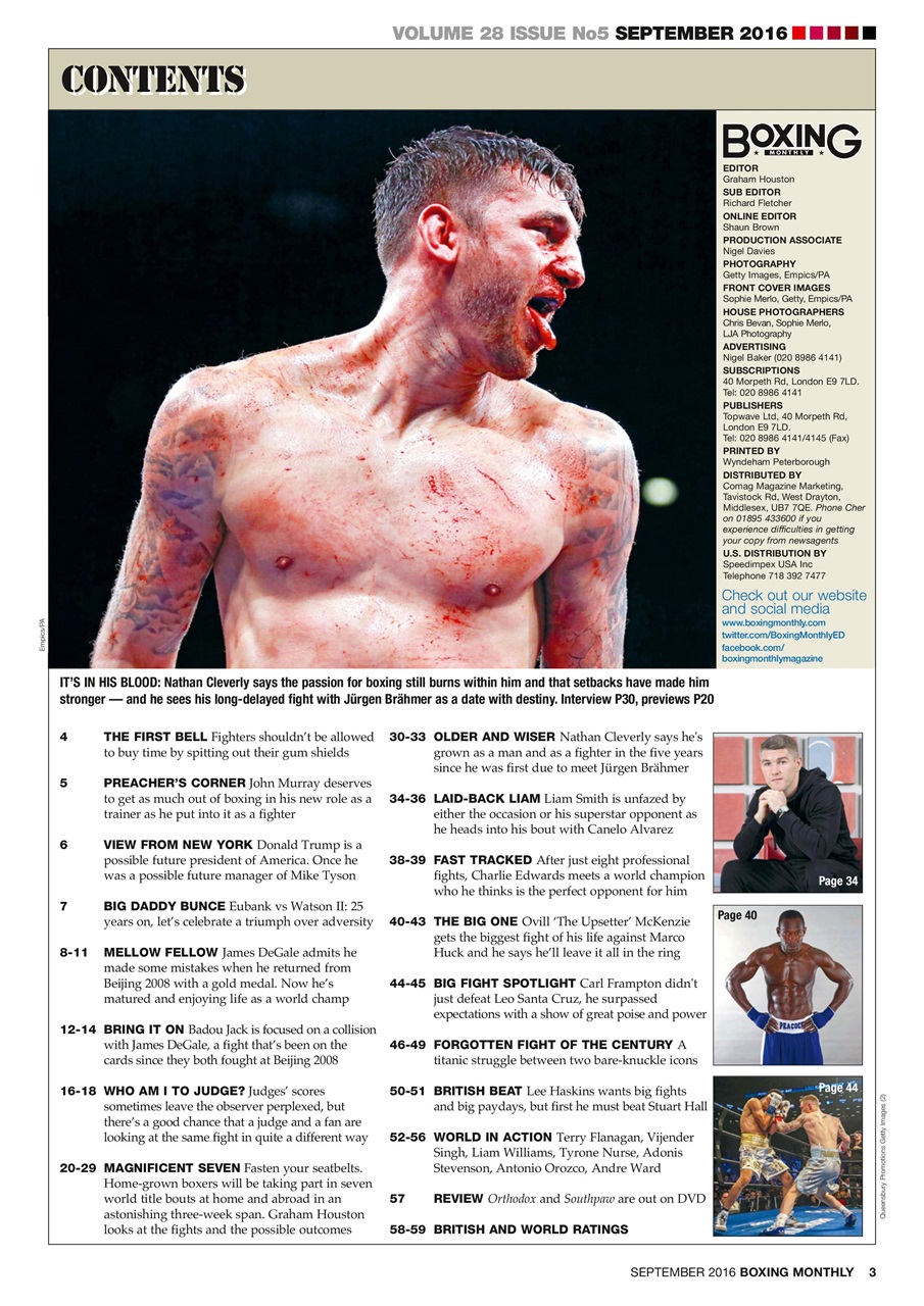 Boxing Monthly Preview Pages