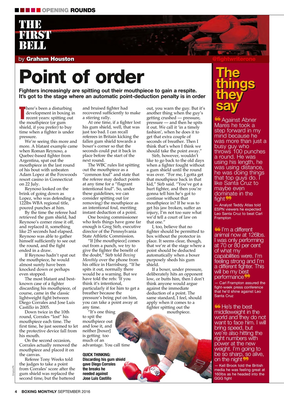 Boxing Monthly Preview Pages