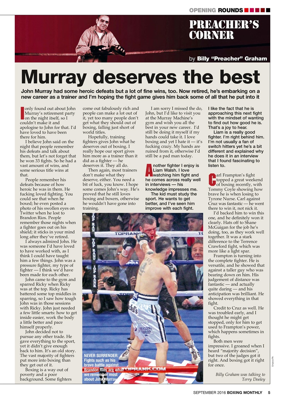 Boxing Monthly Preview Pages