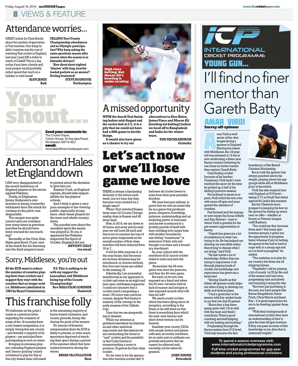 The Cricket Paper Preview Pages