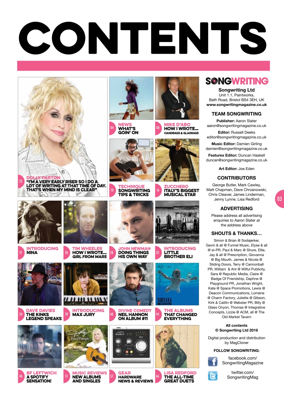 Songwriting Magazine Preview Pages
