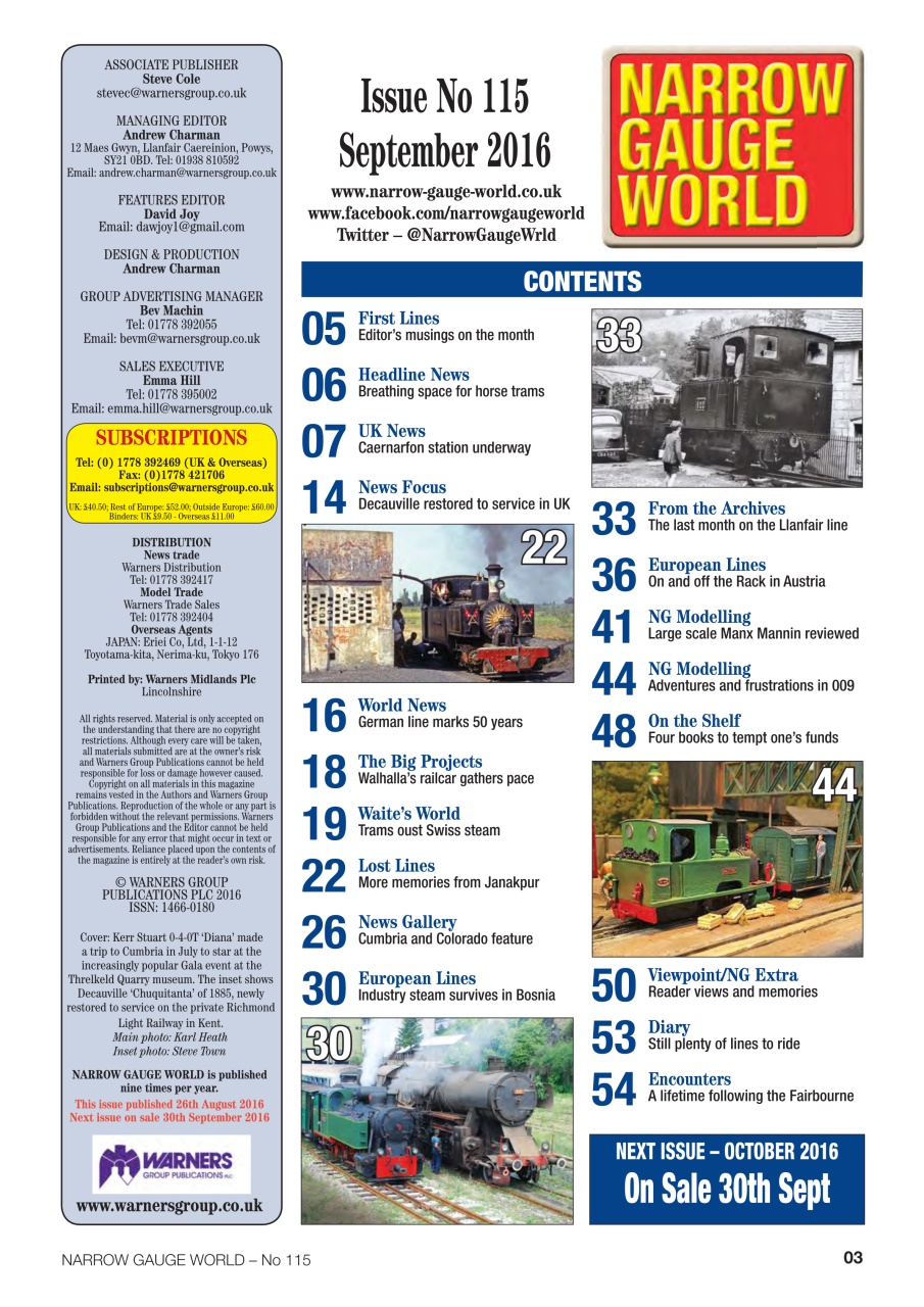 Narrow Gauge World Preview Pages