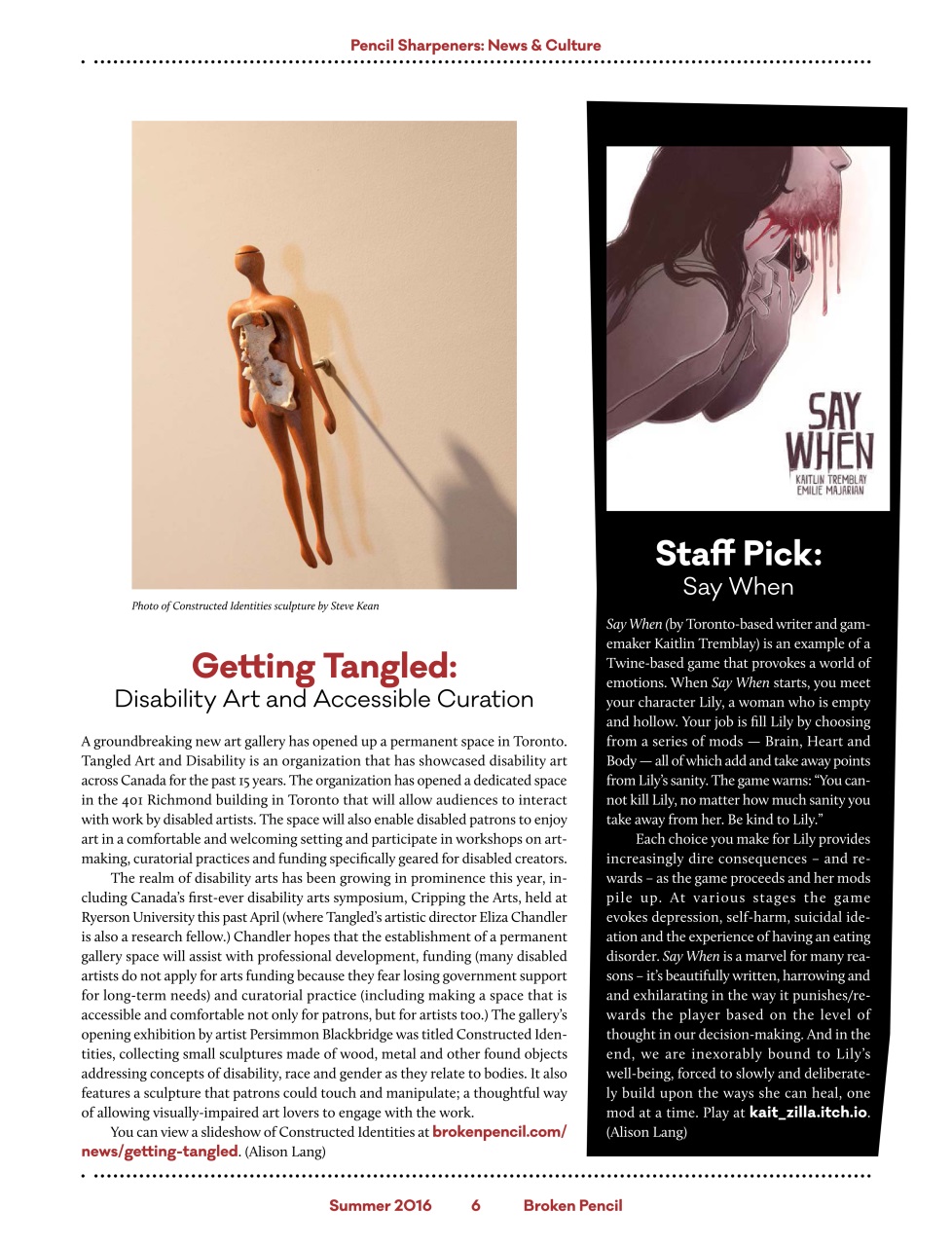 Broken Pencil Preview Pages