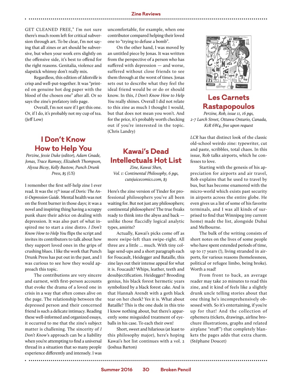 Broken Pencil Preview Pages