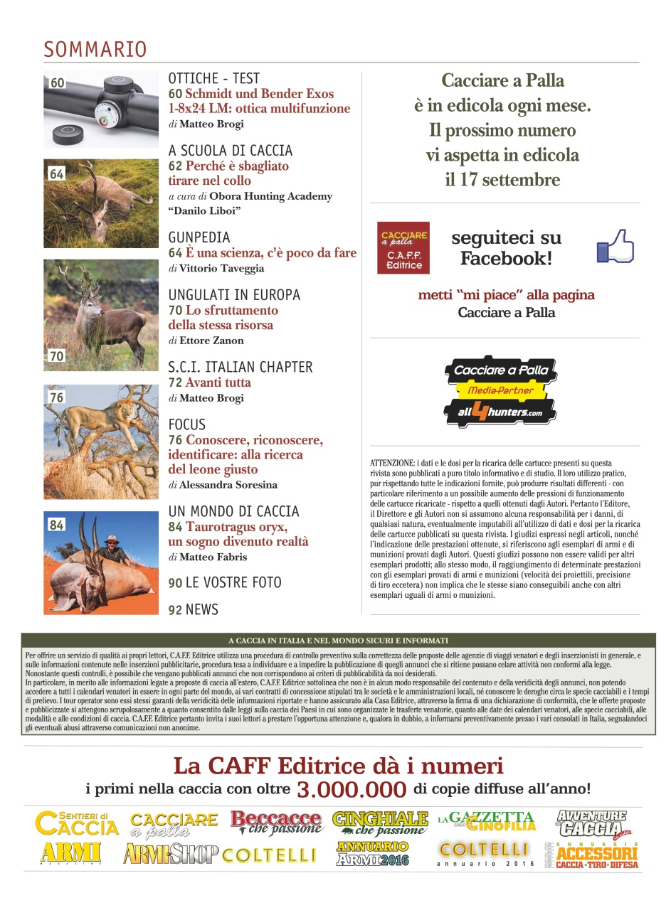 Caccia Magazine Preview Pages