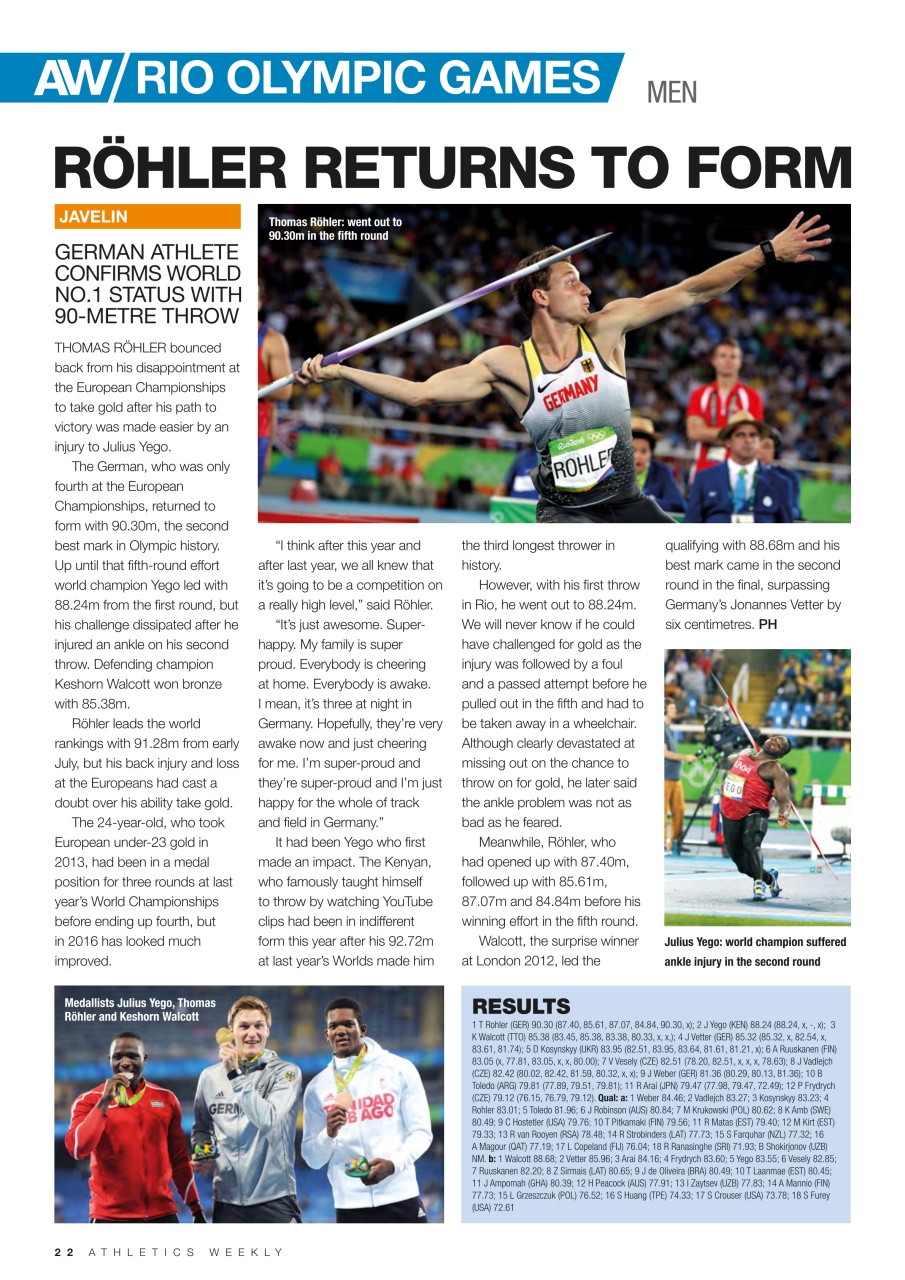 AW – Athletics Weekly Magazine Preview Pages