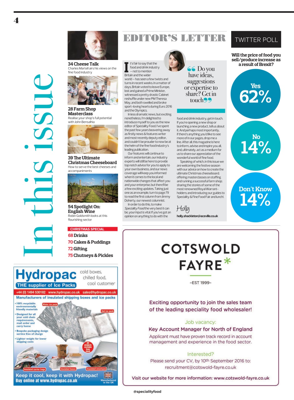 Speciality Food Preview Pages