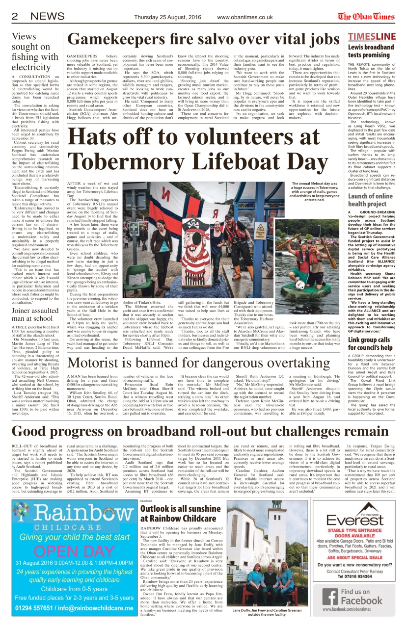 The Oban Times & Lochaber Times Preview Pages